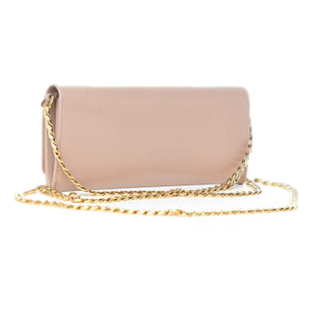 Prada Cipria Beige Vitello Move Leather Chain Wallet Crossbody available at Queen Bee of Beverly Hills