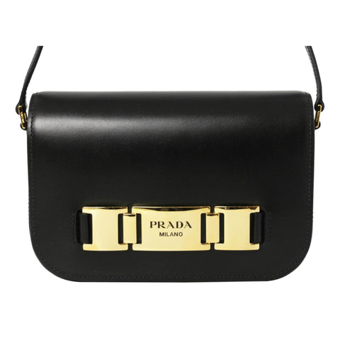 Prada City Calf Leather Black Crossbody Flap Bag 1BD244 at_Queen_Bee_of_Beverly_Hills