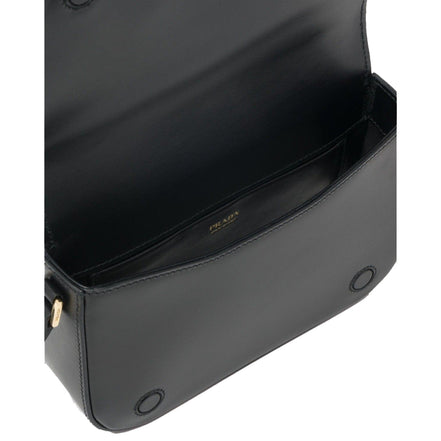 Prada City Calf Leather Black Crossbody Flap Bag available at Queen Bee of Beverly Hills