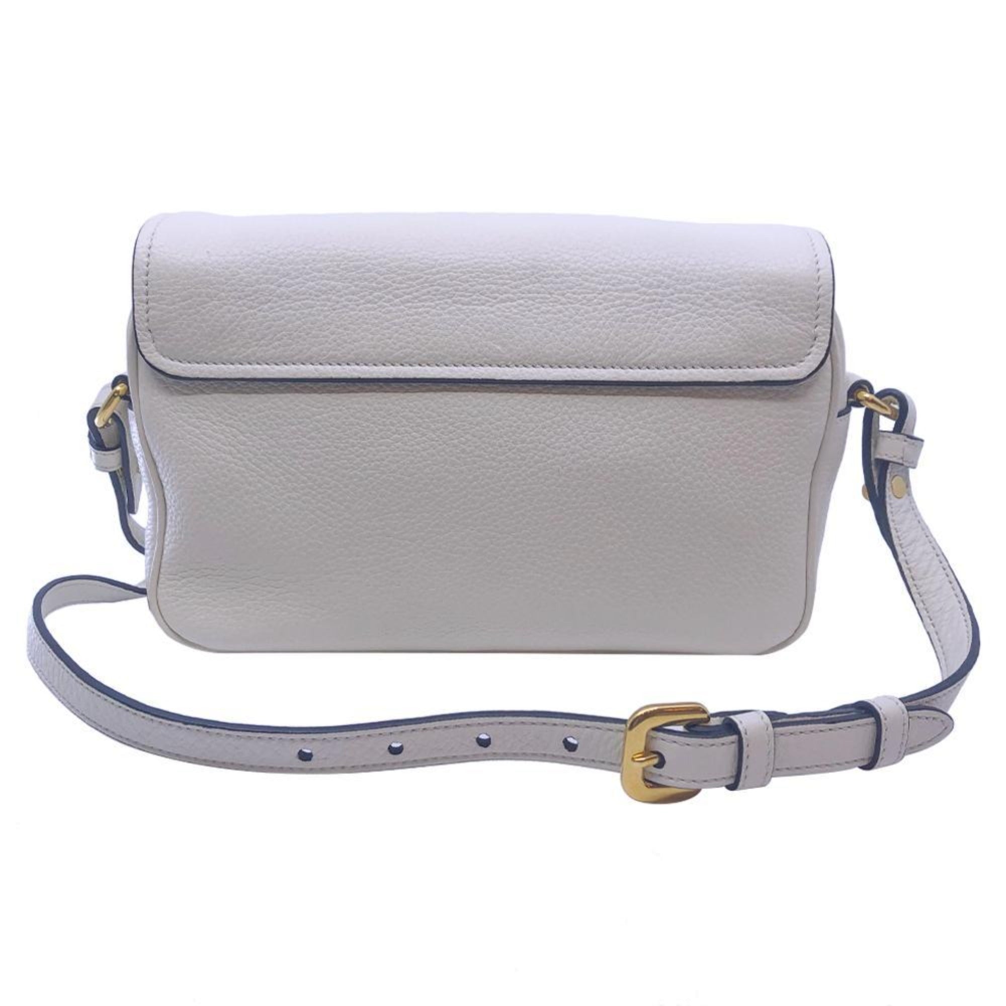 Prada Flap Vitello Phenix Ivory Leather Cross Body Bag available at Queen Bee of Beverly Hills