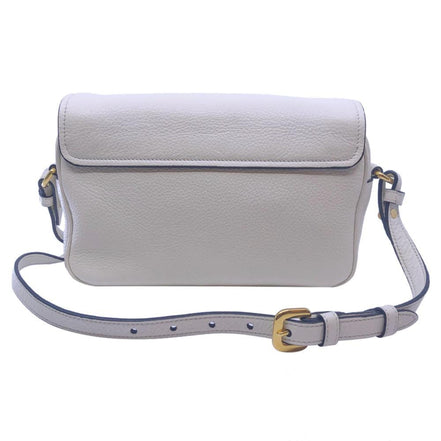 Prada Flap Vitello Phenix Ivory Leather Cross Body Bag available at Queen Bee of Beverly Hills