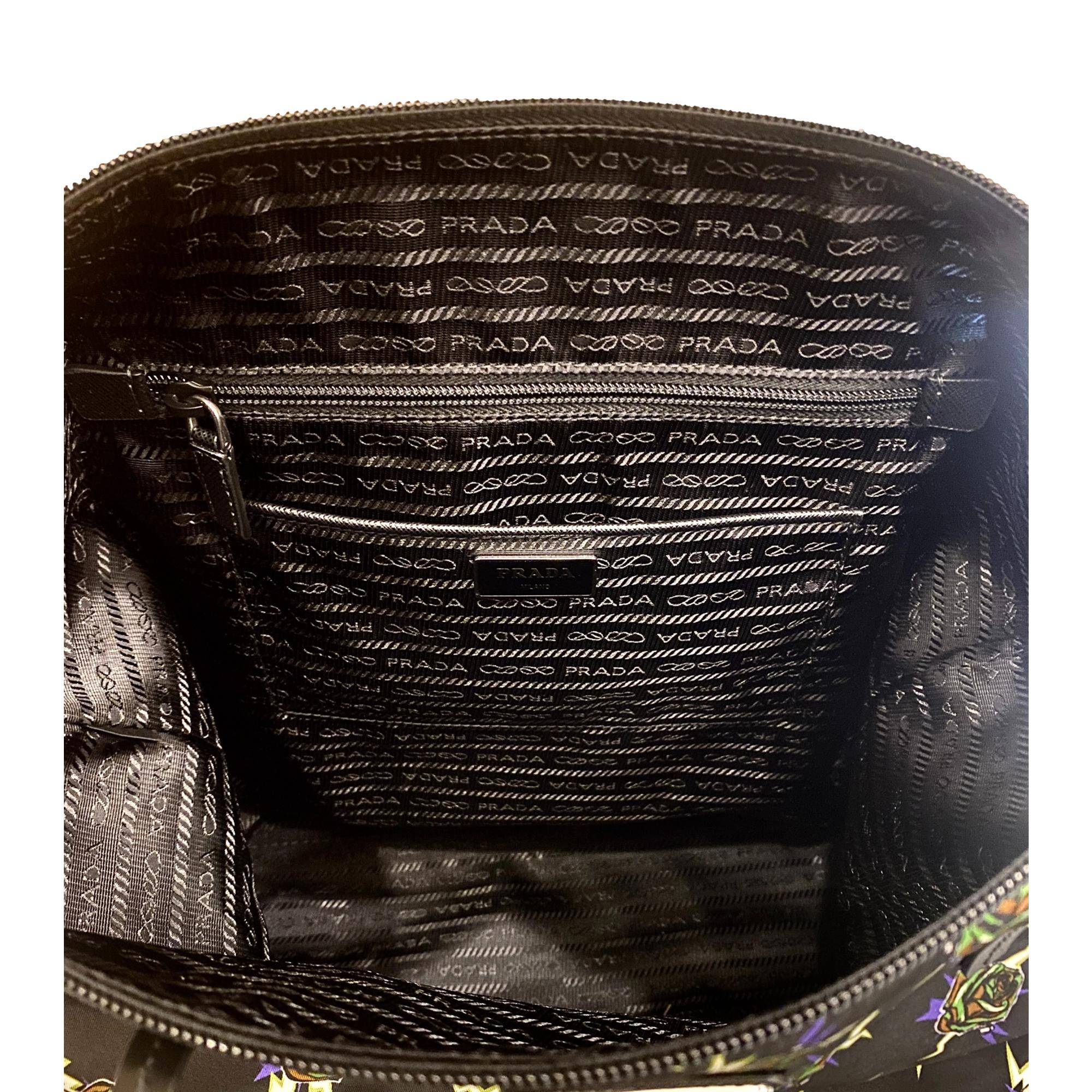 Prada Frankenstein Rose Print Black Tote | Queen Bee of Beverly Hills