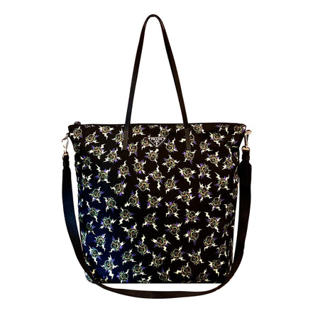 Prada Frankenstein Black Nylon Convertible Shopping Tote available at Queen Bee of Beverly Hills