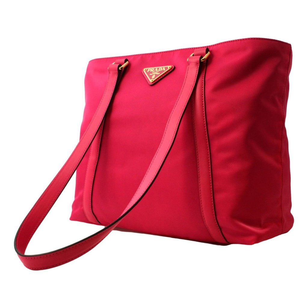 Prada Fuchsia Pink Tessuto Nylon Shopping Tote Bag – Queen Bee of