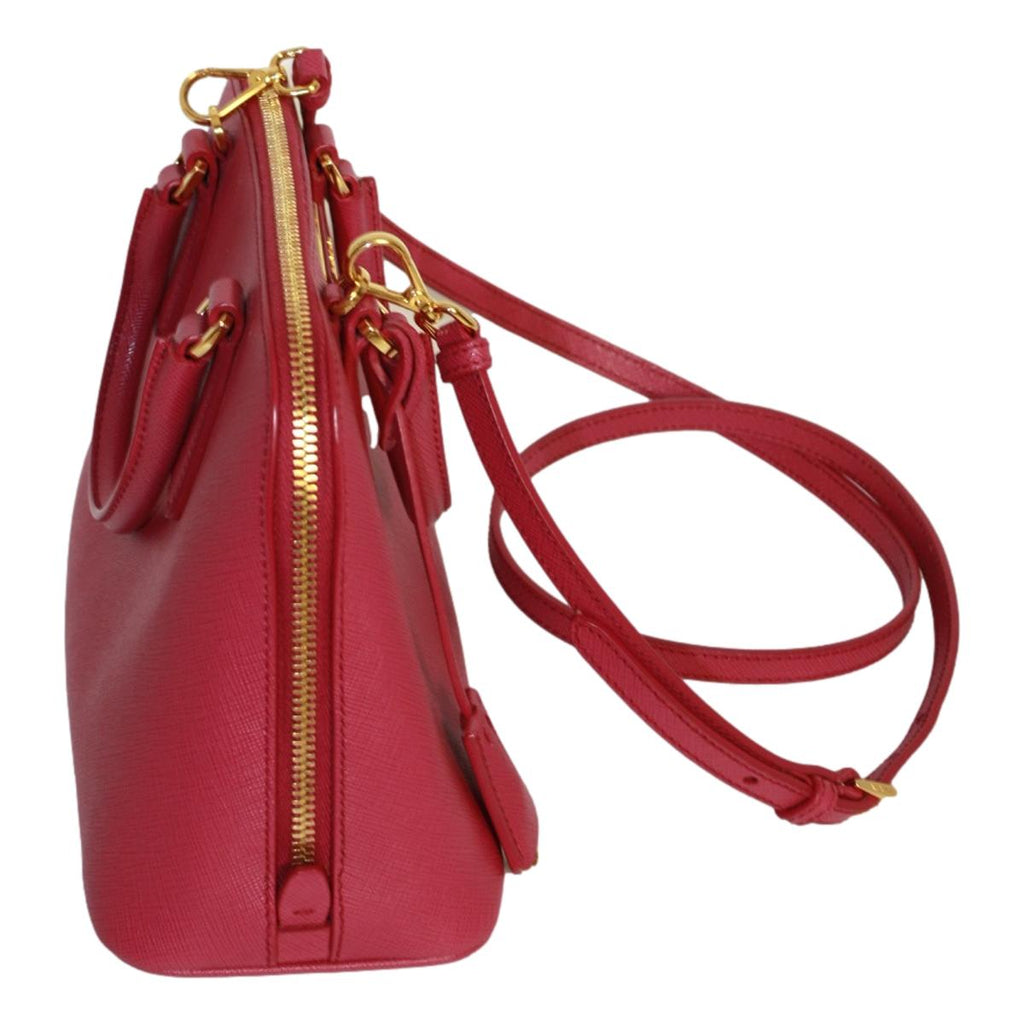 Prada Fuxia Pink Saffiano Lux Leather Satchel Small Dome Bag BL0838 – Queen  Bee of Beverly Hills