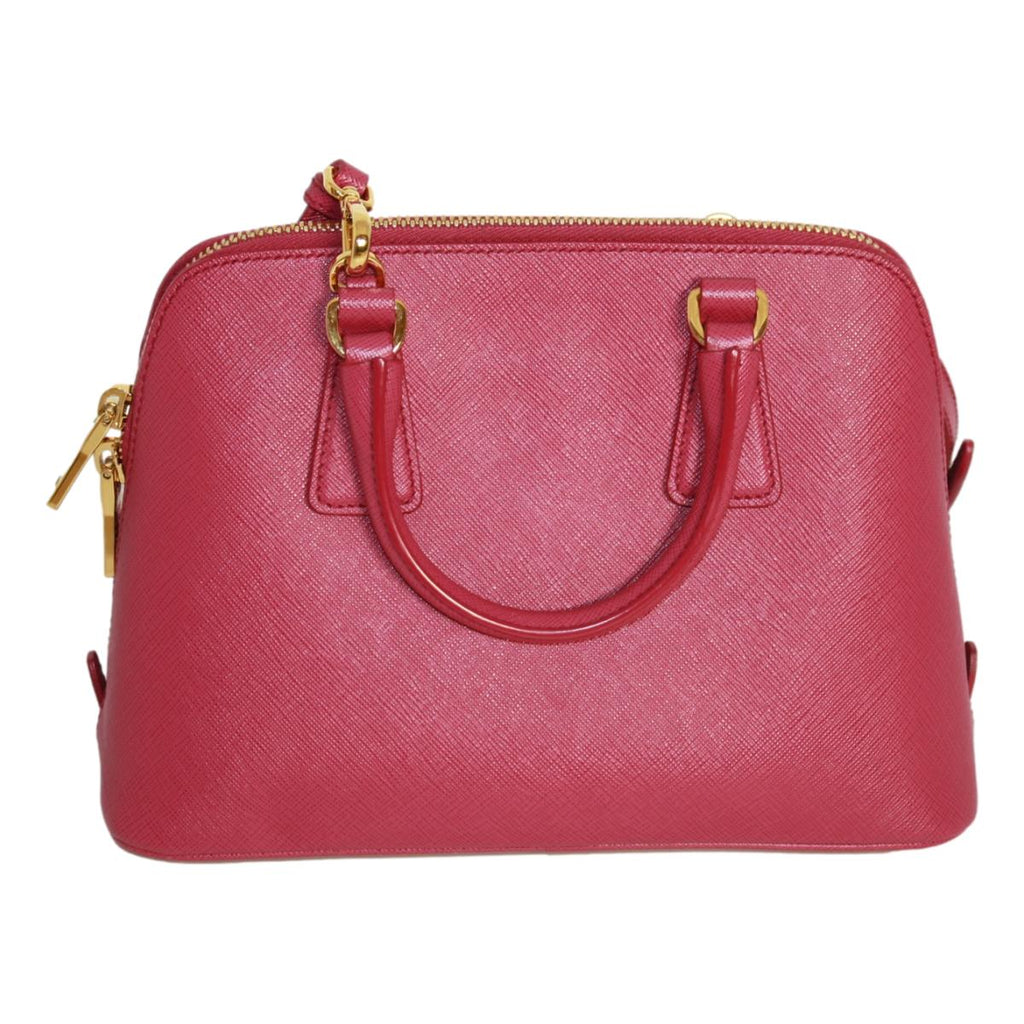 Prada Fuxia Pink Saffiano Lux Leather Satchel Small Dome Bag