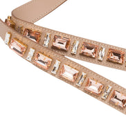 Prada Leather Saffiano Crystal Women's Blush Pink Strap available at Queen Bee of Beverly Hills