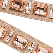 Prada Leather Saffiano Crystal Women's Blush Pink Strap available at Queen Bee of Beverly Hills
