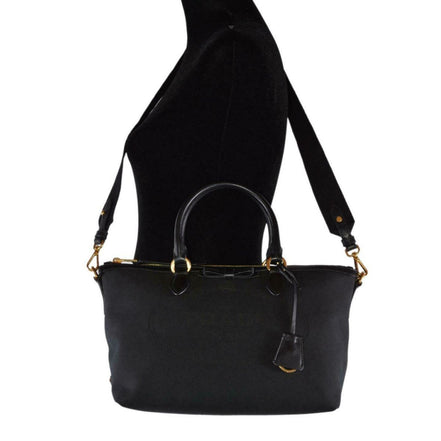 Prada Logo Jacquard Black Canvas Satchel Crossbody available at Queen Bee of Beverly Hills
