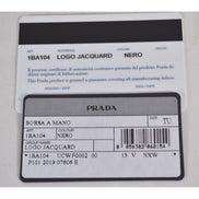 Prada Logo Jacquard Black Canvas Satchel Crossbody available at Queen Bee of Beverly Hills