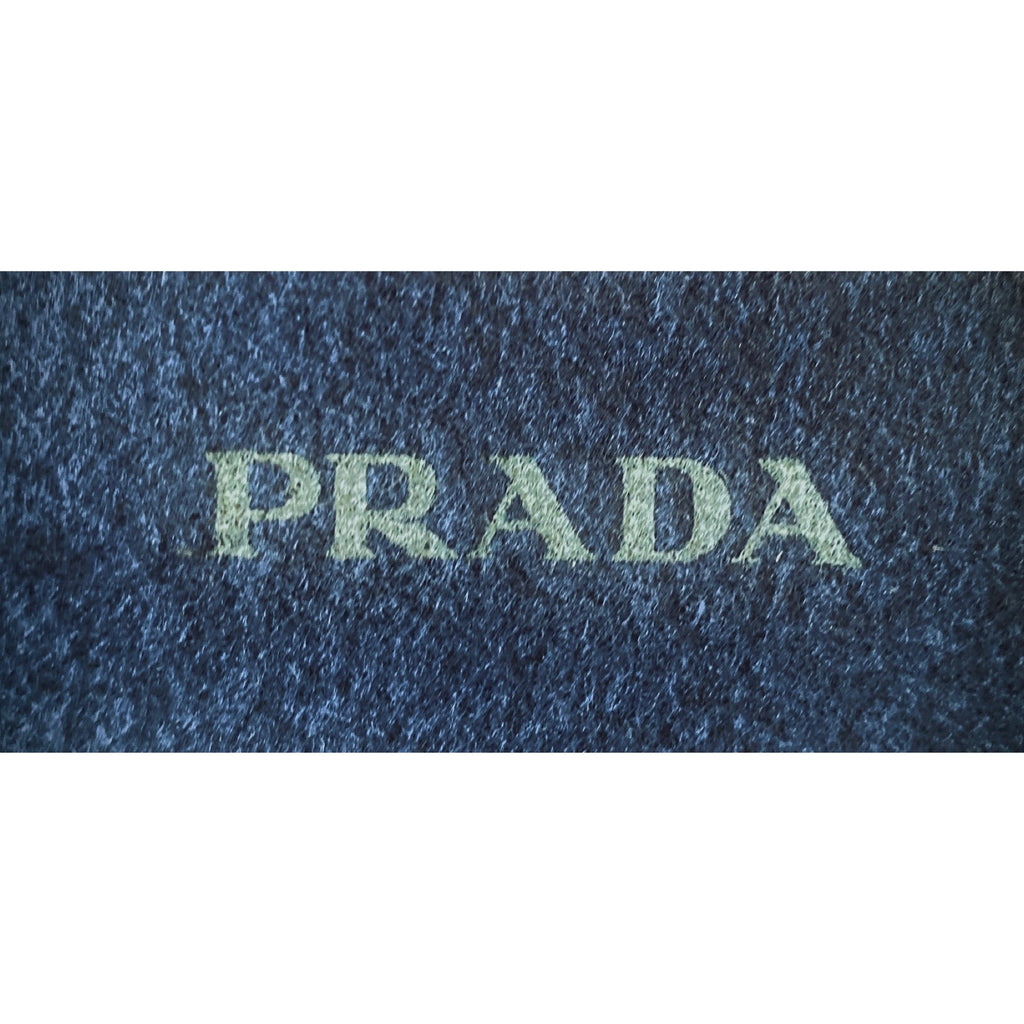 Prada Logo Navy Velour Designer Dust Bag Pouch Small at_Queen_Bee_of_Beverly_Hills