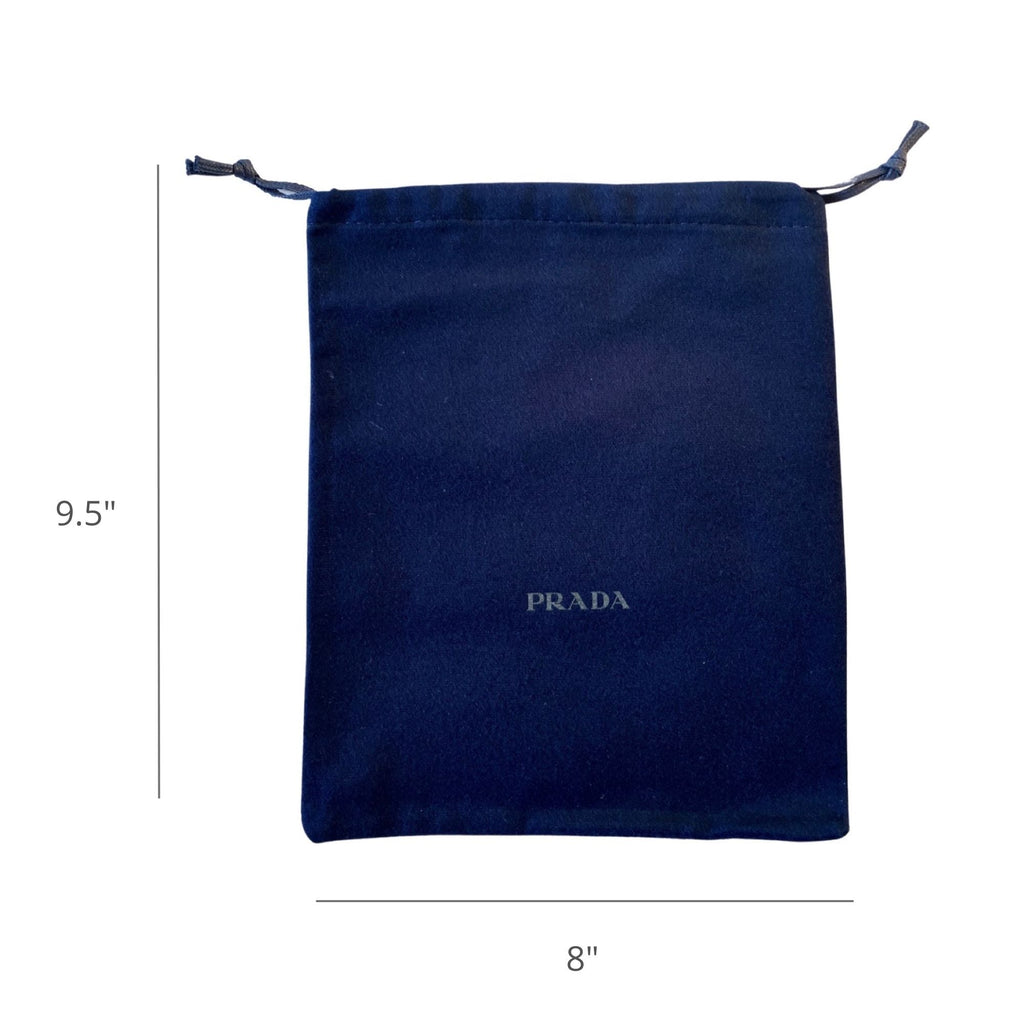 Prada Logo Navy Velour Designer Dust Bag Pouch Small at_Queen_Bee_of_Beverly_Hills