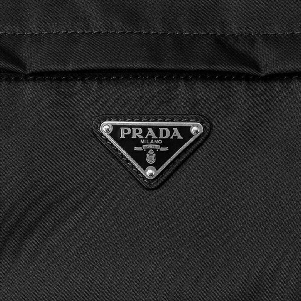 PRADA: bag in canvas and triangular logo - Black