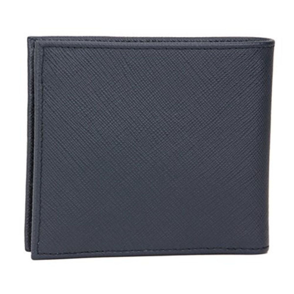 Prada Men's Baltico Blue Saffiano Leather Logo Billfold Bifold