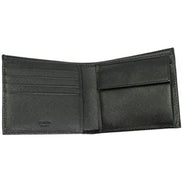 Prada Men's Black Saffiano Leather Logo Billfold Bifold Wallet available at Queen Bee of Beverly Hills