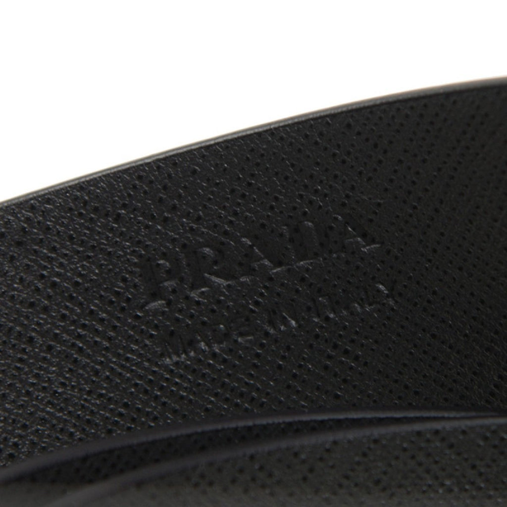 Prada Men's Logo Engraved Plaque Saffiano Leather Belt Black Nero 40 100 2CM009 at_Queen_Bee_of_Beverly_Hills