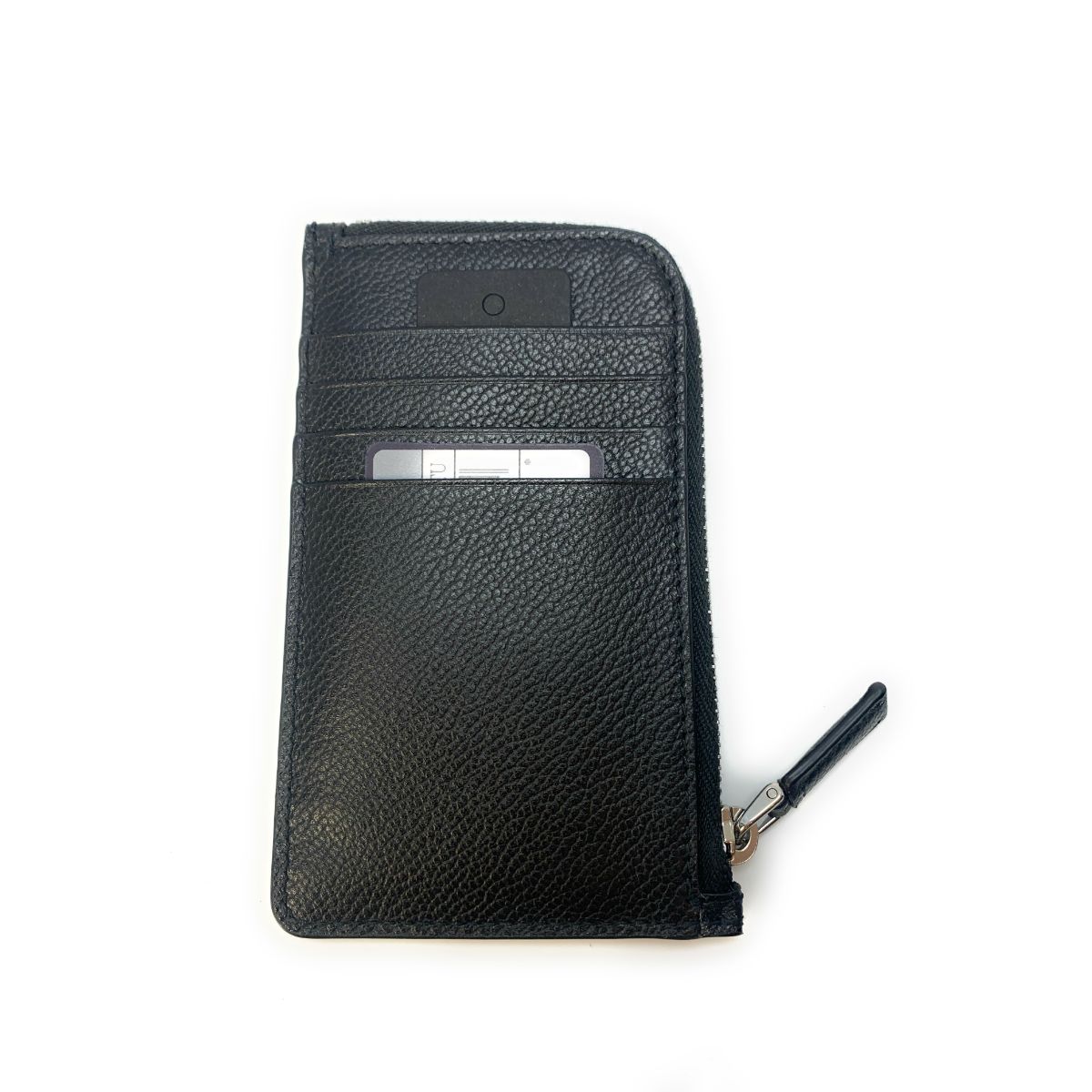 Prada Men's Vitello Micro Grain Black Leather Zipper Card Case Wallet 2MC021 at_Queen_Bee_of_Beverly_Hills