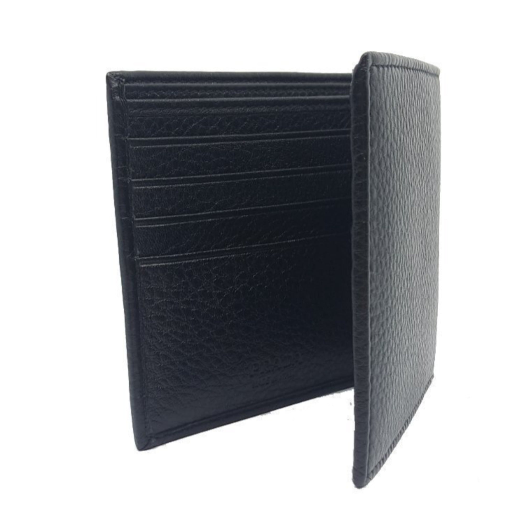 Prada Mens Bifold Nero Black Vitello Grain Leather Wallet available at Queen Bee of Beverly Hills