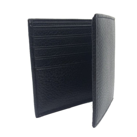 Prada Mens Bifold Nero Black Vitello Grain Leather Wallet available at Queen Bee of Beverly Hills
