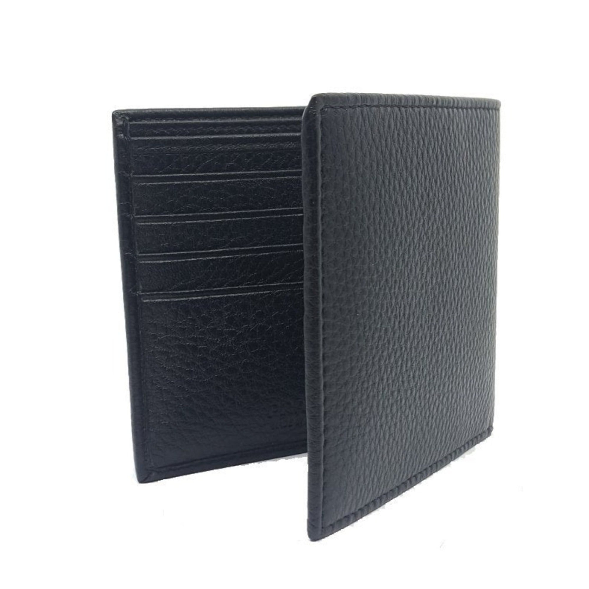 Prada Mens Bifold Nero Black Vitello Grain Leather Wallet available at Queen Bee of Beverly Hills