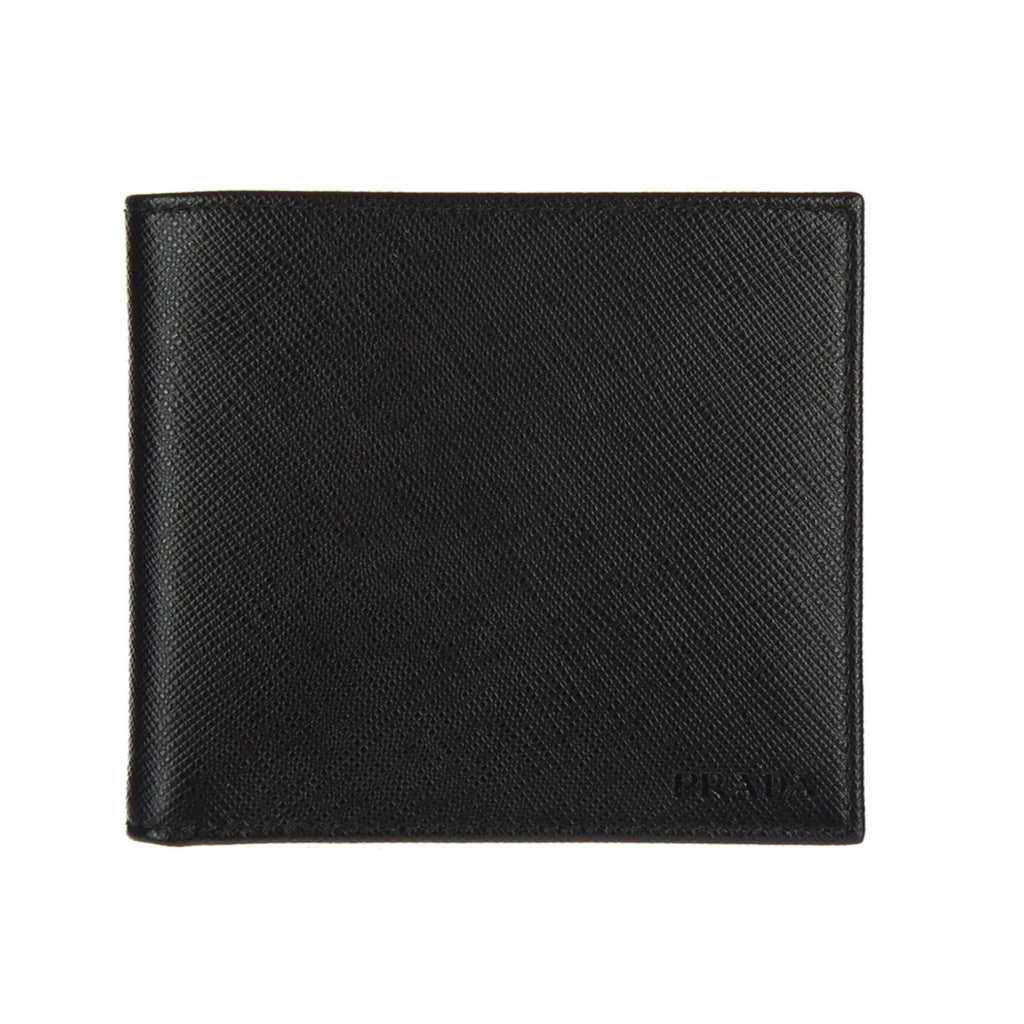 Prada Mens Nero Black Saffiano Leather Billfold Bifold Wallet 2MO513 at_Queen_Bee_of_Beverly_Hills