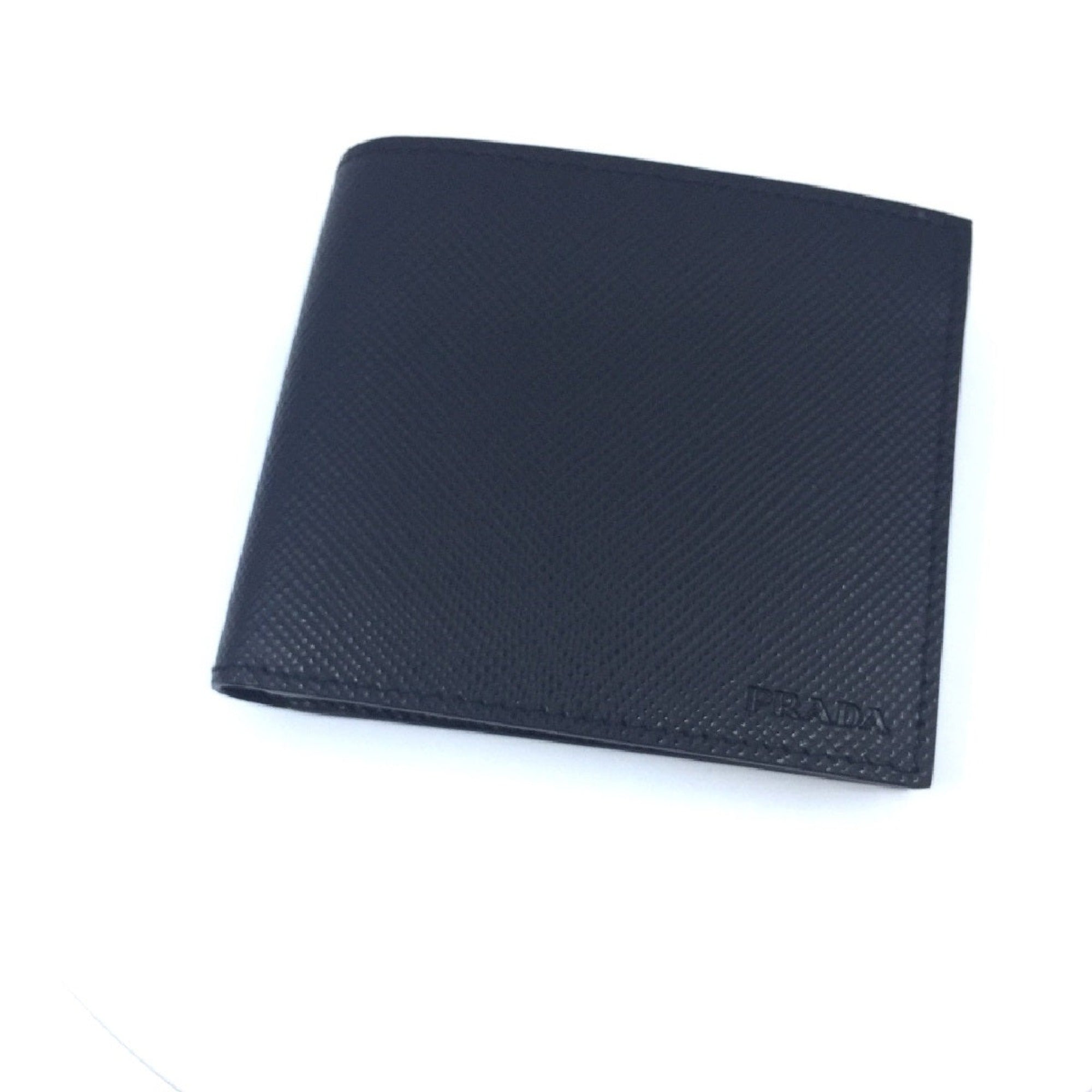 Prada Mens Nero Black Saffiano Leather Billfold Bifold Wallet 2MO513 at_Queen_Bee_of_Beverly_Hills