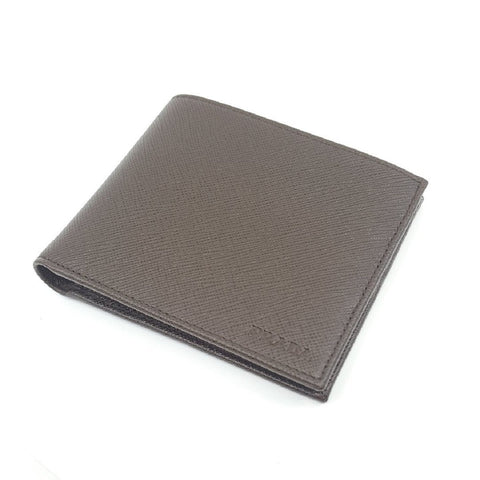 Prada Mens Saffiano Leather Caffe Brown Bifold Wallet 2MO513 at_Queen_Bee_of_Beverly_Hills
