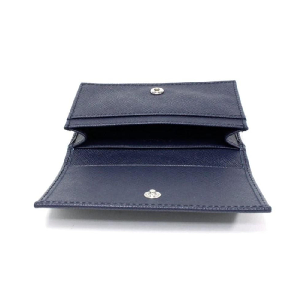 Prada Mens Vitello Micro Grain Flap Card Holder Wallet Baltico Blue 2MC122 at_Queen_Bee_of_Beverly_Hills