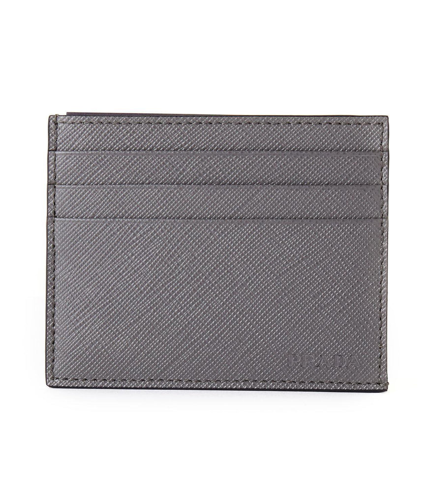 Prada Mercuio Grey Saffiano Men's Leather Wallet Card Holder 2MC223 ...