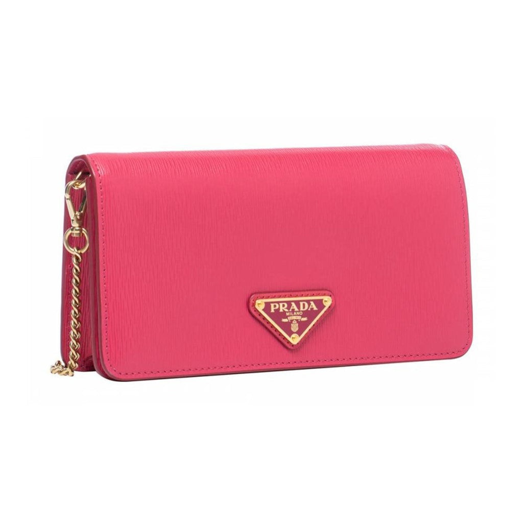 Prada 1BH077-PEO Etiquette Women's Lotus Pink Glace Calf-Skin Leather  Shoulder Bag (PR1009) – Dellamoda