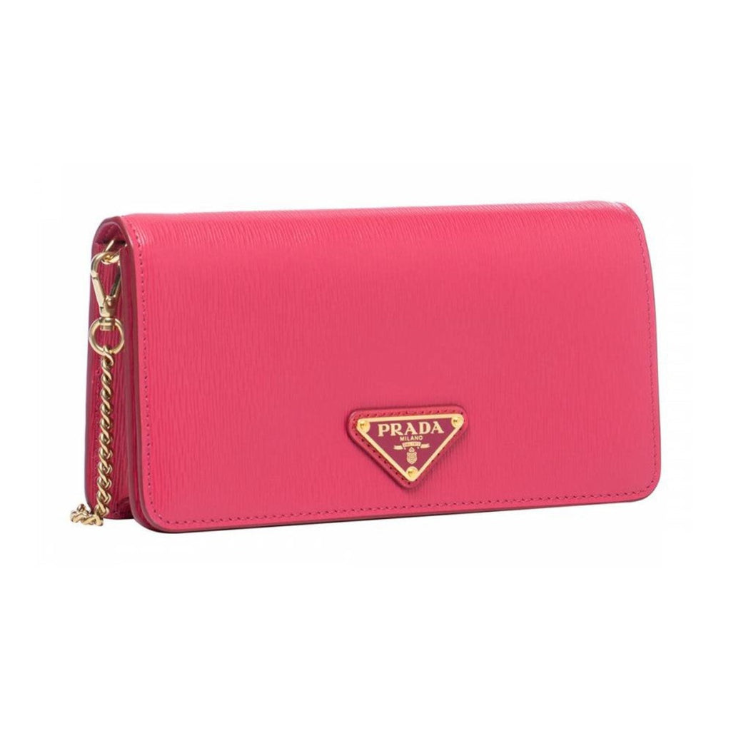 100% AUTH PRADA PINK SMALL WALLET VITELLO MOVE I 1ML018