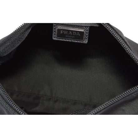 Prada Necessaire Black Tessuto Nylon Small Toiletry Case available at Queen Bee of Beverly Hills