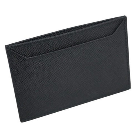 Prada Nero Black Saffiano Men's Leather Wallet Credit Card Holder Case Bill 2MC208 at_Queen_Bee_of_Beverly_Hills