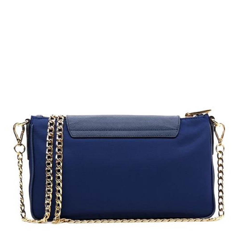 Prada Nylon Saffiano Leather Navy Blue Bandoliera Crossbody Handbag 1BH085 at_Queen_Bee_of_Beverly_Hills