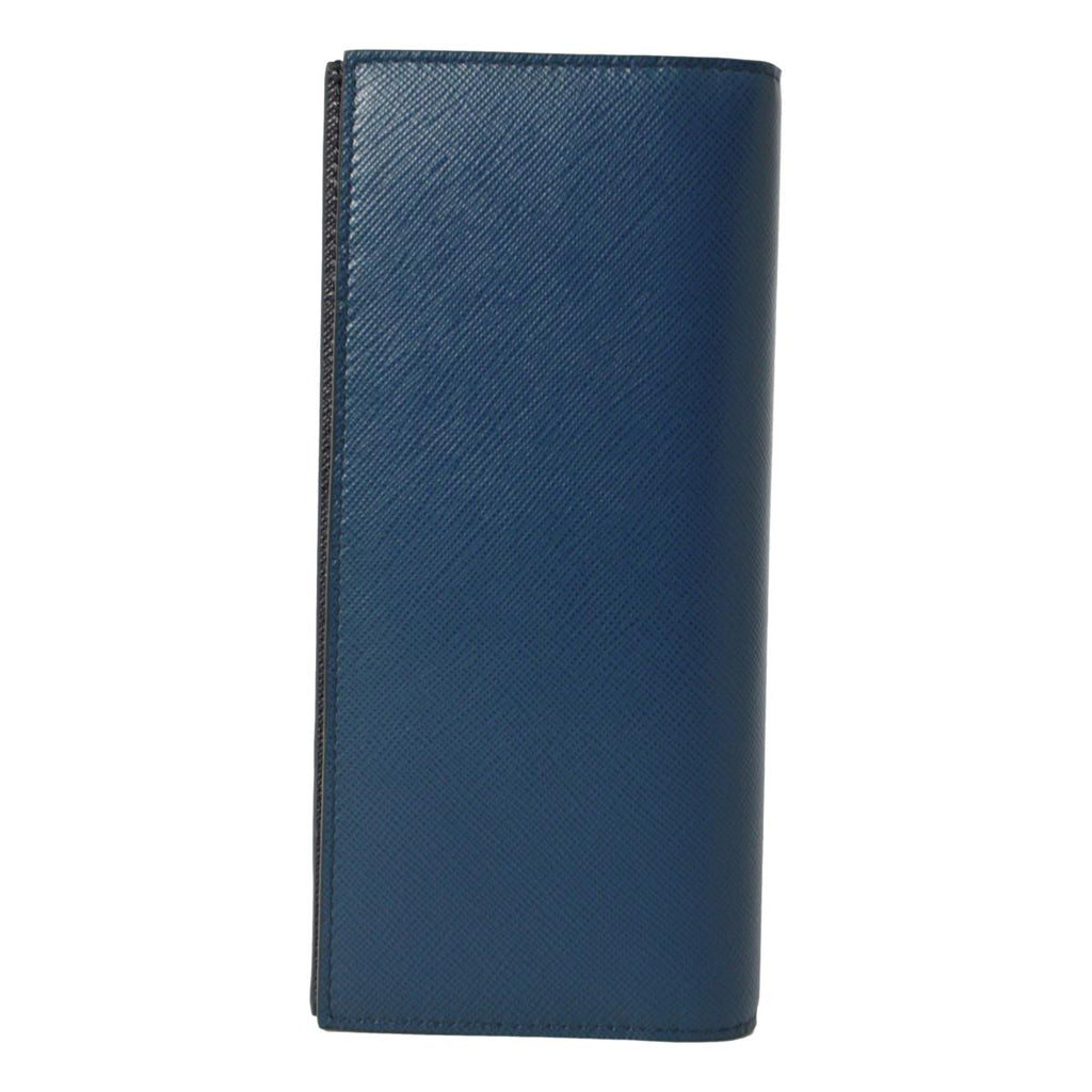 Prada Oceano Blue Saffiano Leather Tricolor Vertical Wallet 2MV836 at_Queen_Bee_of_Beverly_Hills
