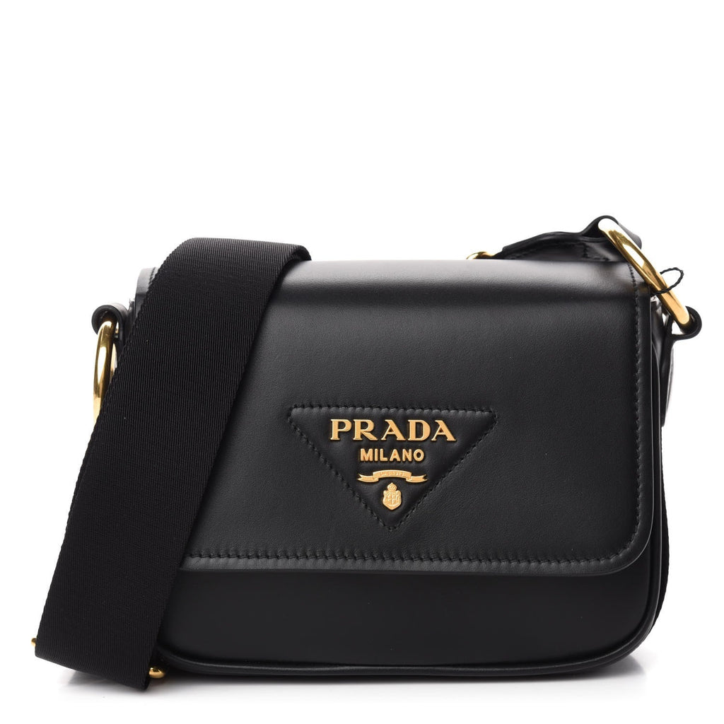 Prada Pattina Vitello Black Leather Identity Shoulder Bag 1BD302 – Queen  Bee of Beverly Hills