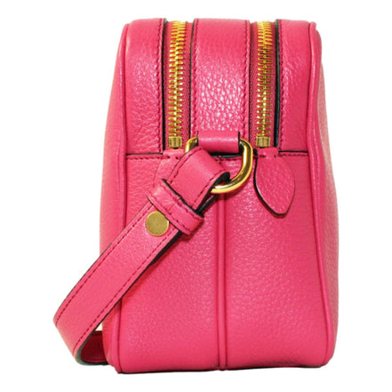 Prada Peonia Pink Vitello Phenix Leather Double Zip Crossbody available at Queen Bee of Beverly Hills