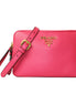 Prada Peonia Pink Vitello Phenix Leather Double Zip Crossbody available at Queen Bee of Beverly Hills