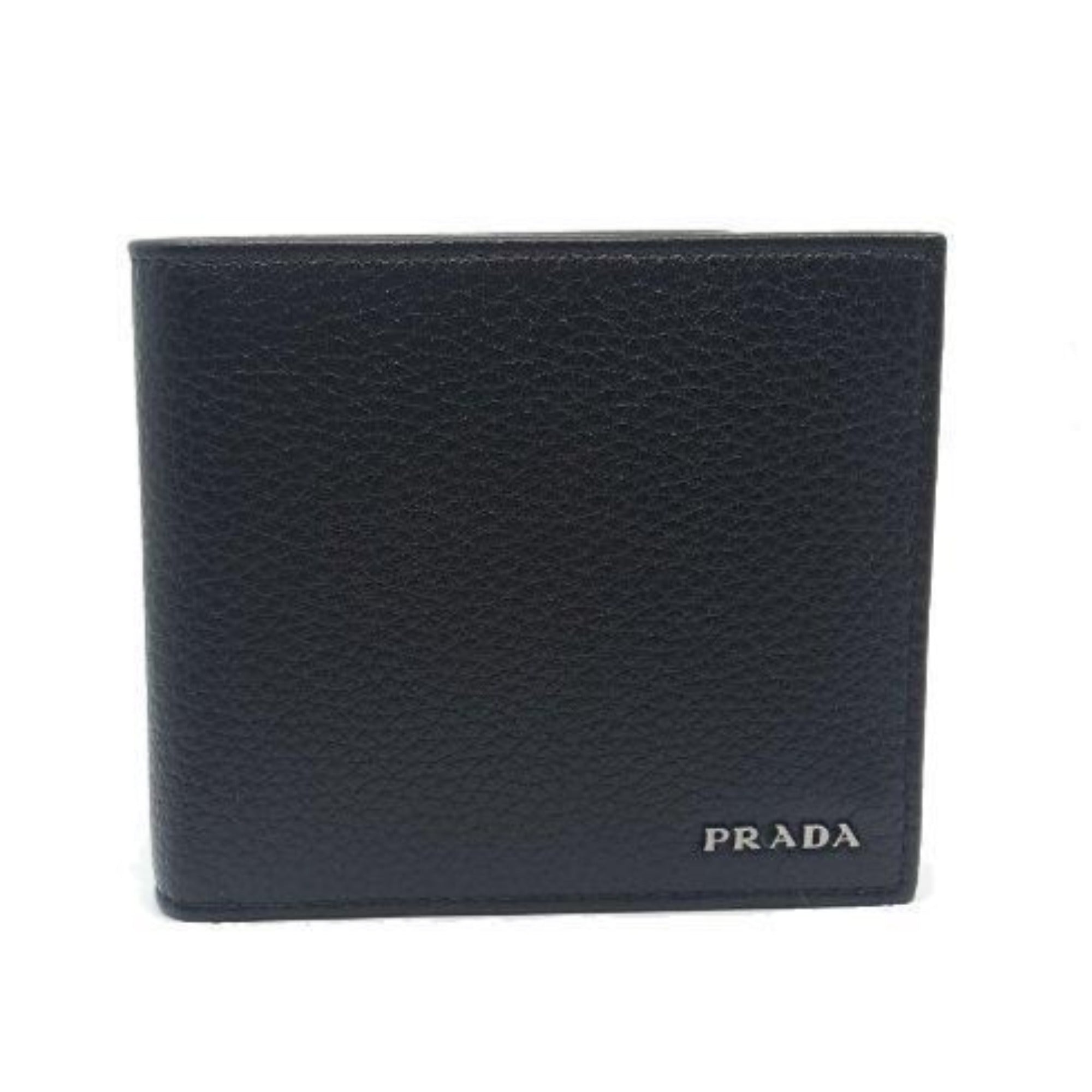 Prada Portaf. Orizzontale Nero Black Vitello Grain Leather Wallet ...