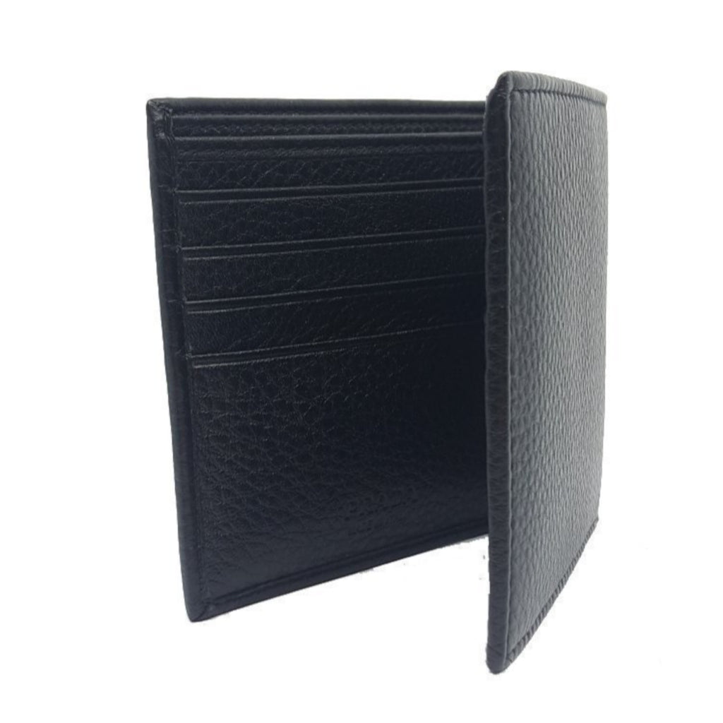 Prada Portaf. Orizzontale Nero Black Vitello Grain Leather Wallet