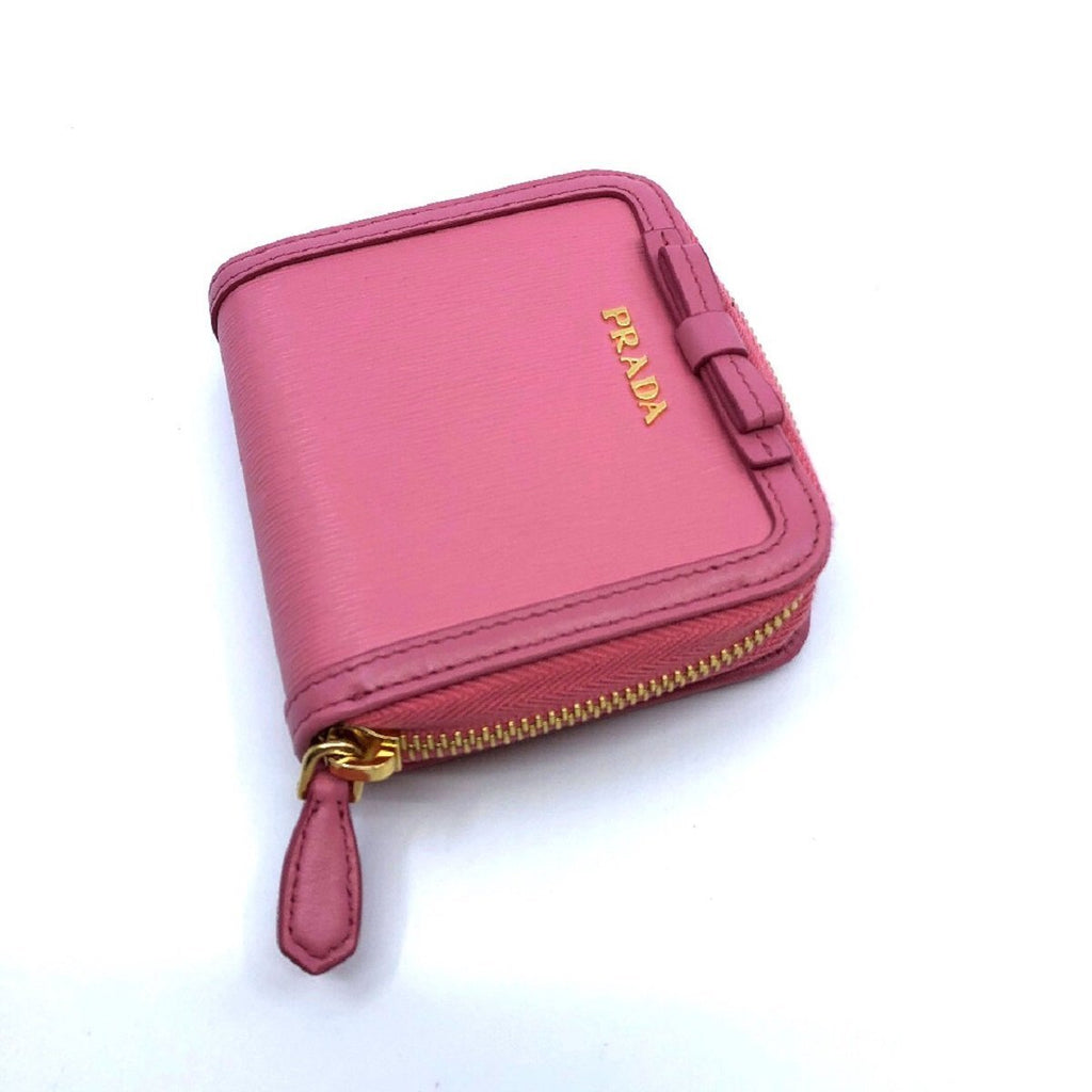 Prada Portafoglio Lampo Light Pink Vitello Move Zip Flap Bow Wallet 1M ...