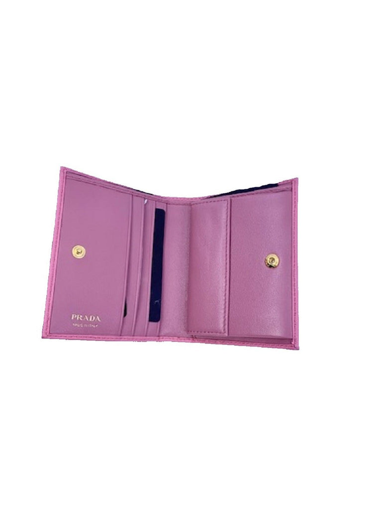 Prada Portafoglio Verticale Pink Geranio Vitello Move Leather Wallet 1 ...