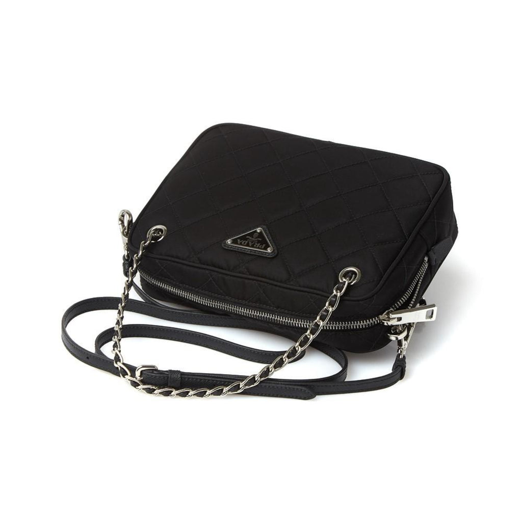 Prada Re-Edtion Nylon Quilted Black Triangle Logo Crossbody Bag – Queen Bee  of Beverly Hills