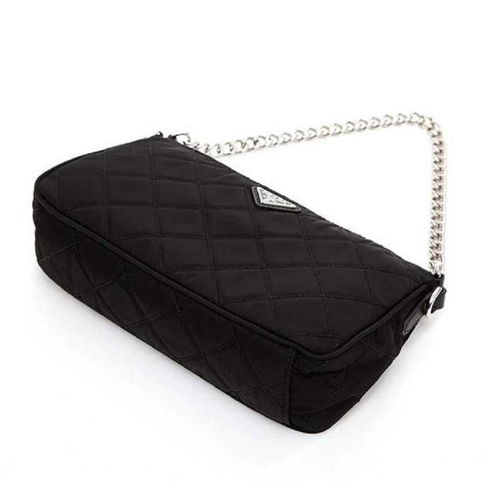 Prada Black Tessuto Nylon Quilted Chain Crossbody Bag – Queen Bee of  Beverly Hills