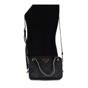 Prada Re-Edtion Nylon Quilted Black Triangle Logo Crossbody Bag available at Queen Bee of Beverly Hills
