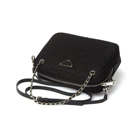 Prada Re-Edtion Nylon Quilted Black Triangle Logo Crossbody Bag available at Queen Bee of Beverly Hills