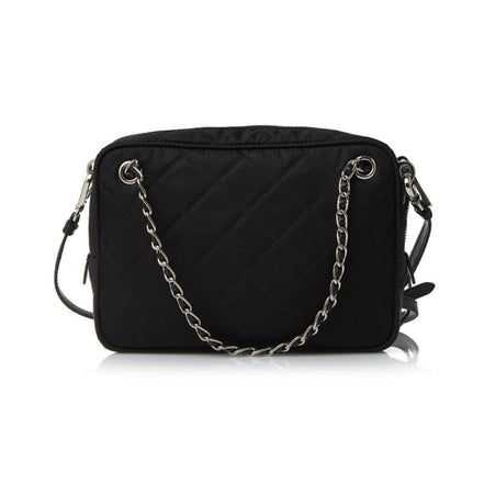 Prada Re-Edtion Nylon Quilted Black Triangle Logo Crossbody Bag available at Queen Bee of Beverly Hills