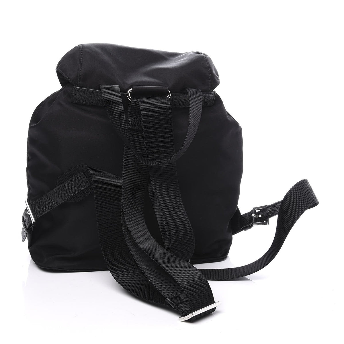 Prada Made in Italy Nylon Whipstitch Leather Trim Backpack Black Prada, Black Backpack 1990s – dba House of Strut main image 4