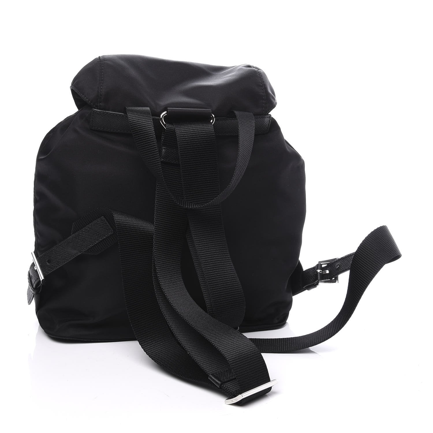 Prada Re-Nylon Black Drawstring Medium Rucksack Backpack available at Queen Bee of Beverly Hills