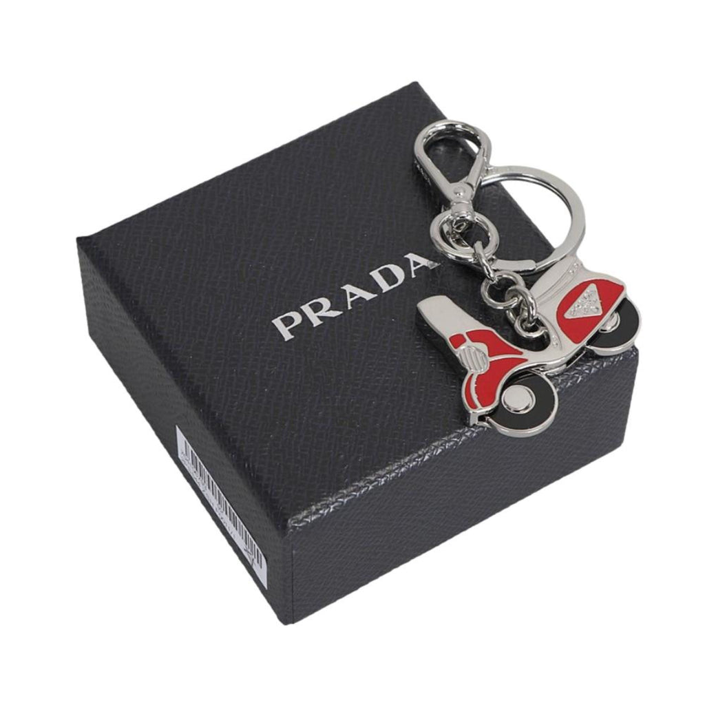 Prada Rosso Red Metal Vespa Scooter Keychain at_Queen_Bee_of_Beverly_Hills